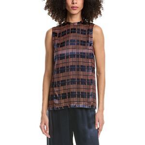 3.1 Phillip Lim Womens  Hester Plaid Devore Silk-Blend Shell